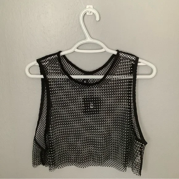 Garage Rhinestone Cropped Tank Top - Picture 2 of 9